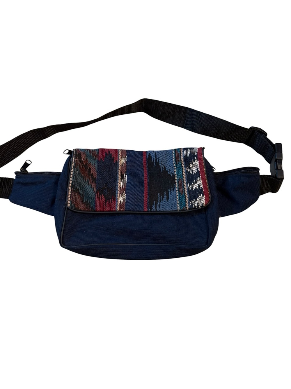 MKI Sport Vintage Southwestern Tapestry Belt Bag - Multi-Pocket Fanny Pack - Picture 2 of 10
